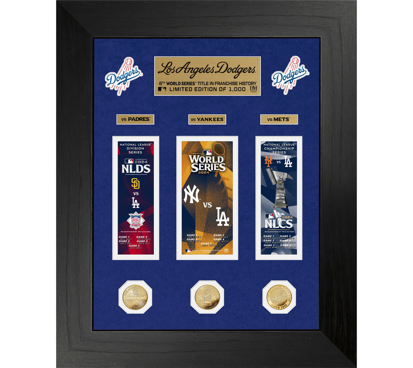 Highland Mint Dodgers Road 2024 World Series Ticket Gold Coin