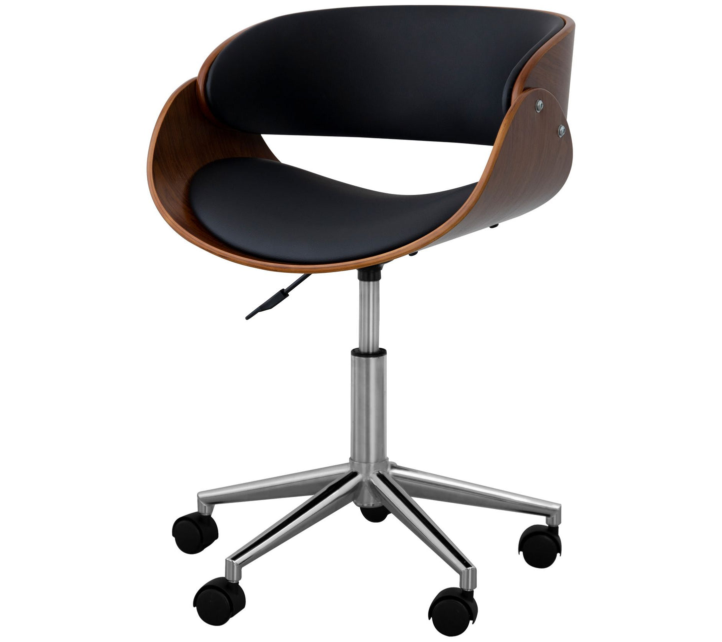 Teamson Home Faux Leather Curved Swivel Home Of fice Chair