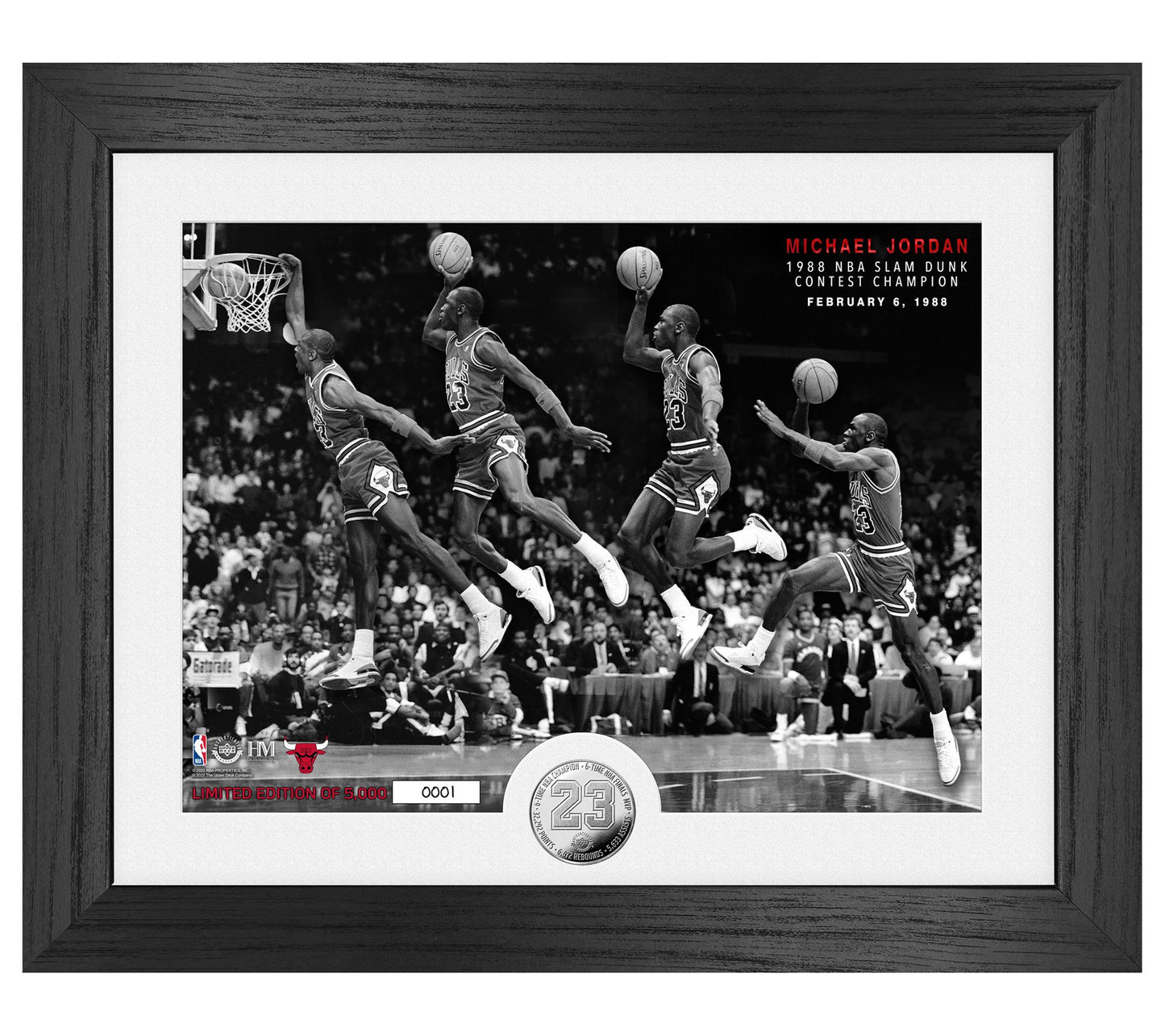 Highland Mint Michael Jordan 1988 NBA Slam DunkPhoto