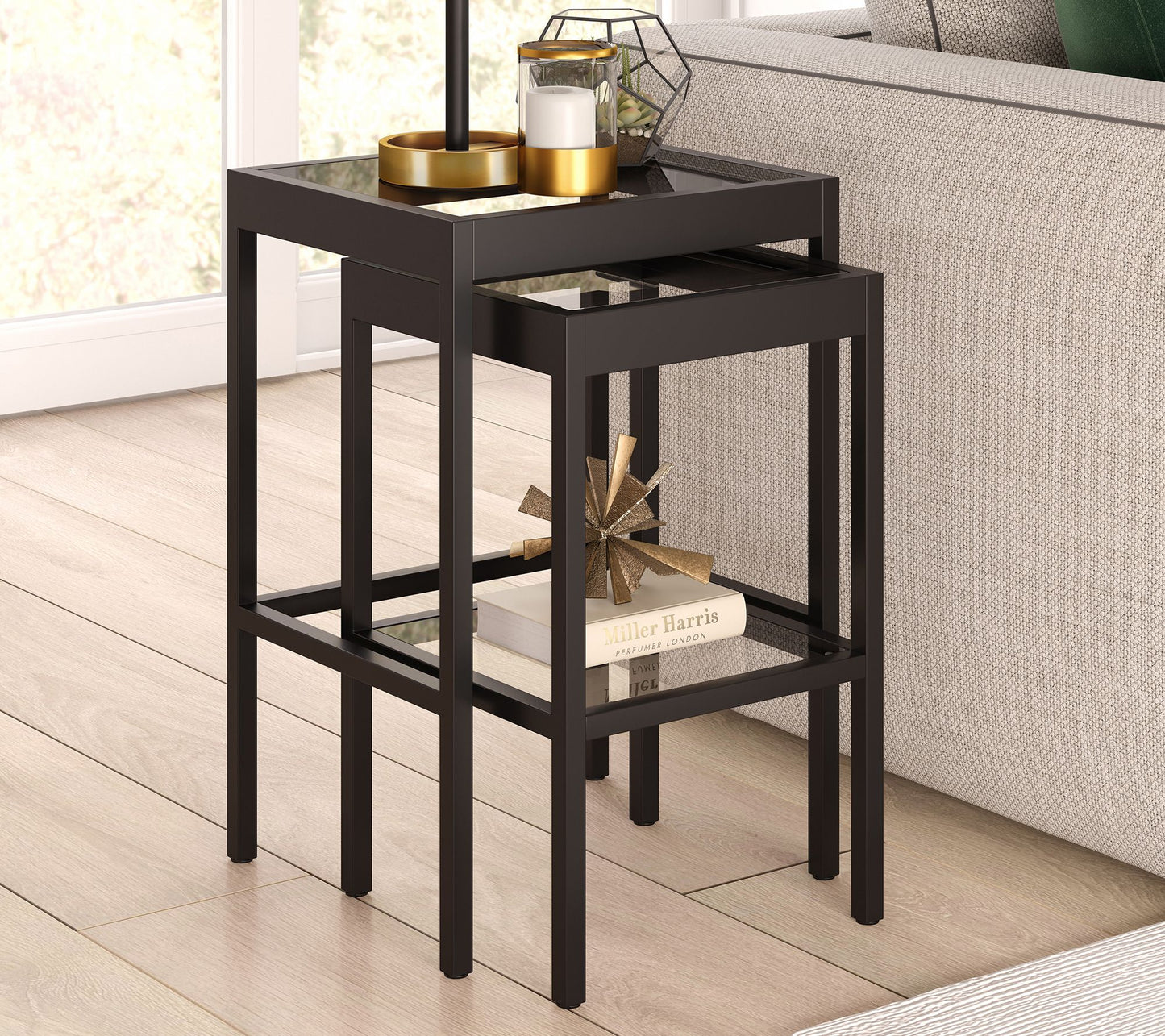 Hudson&Canal Alexis Bronze Rectangle&Square Nested Side Table