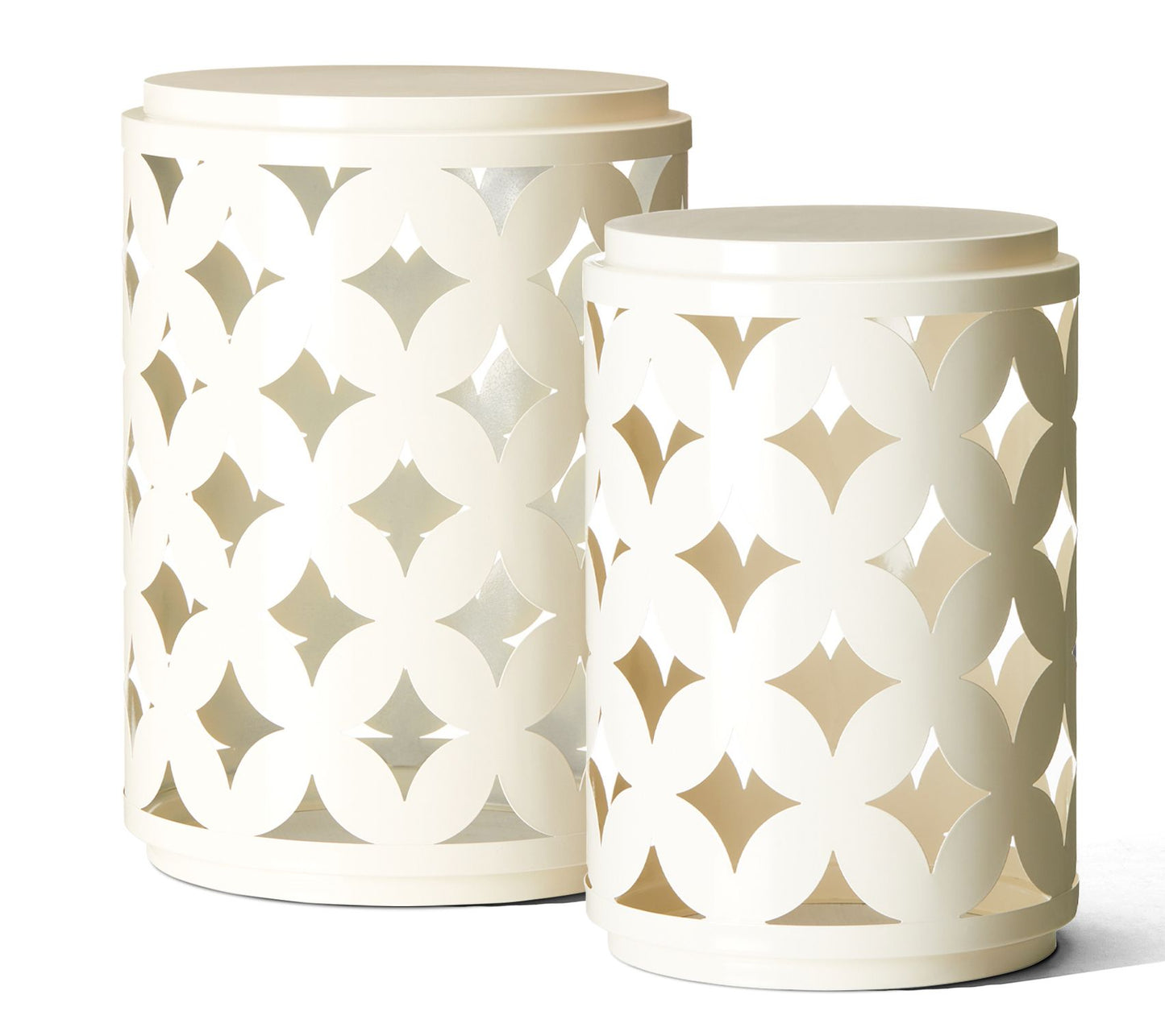 Glitzhome S/2 Modern Metal Frame Side Tables or Accent Stools