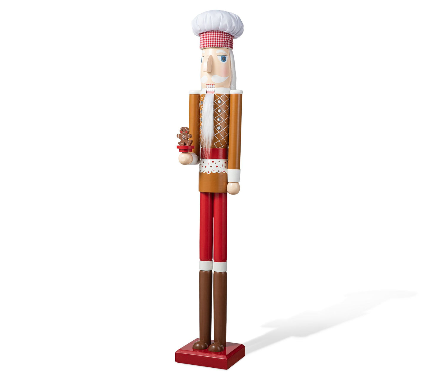Glitzhome 42" Wooden Christmas Gingerbread ChefNutcracker