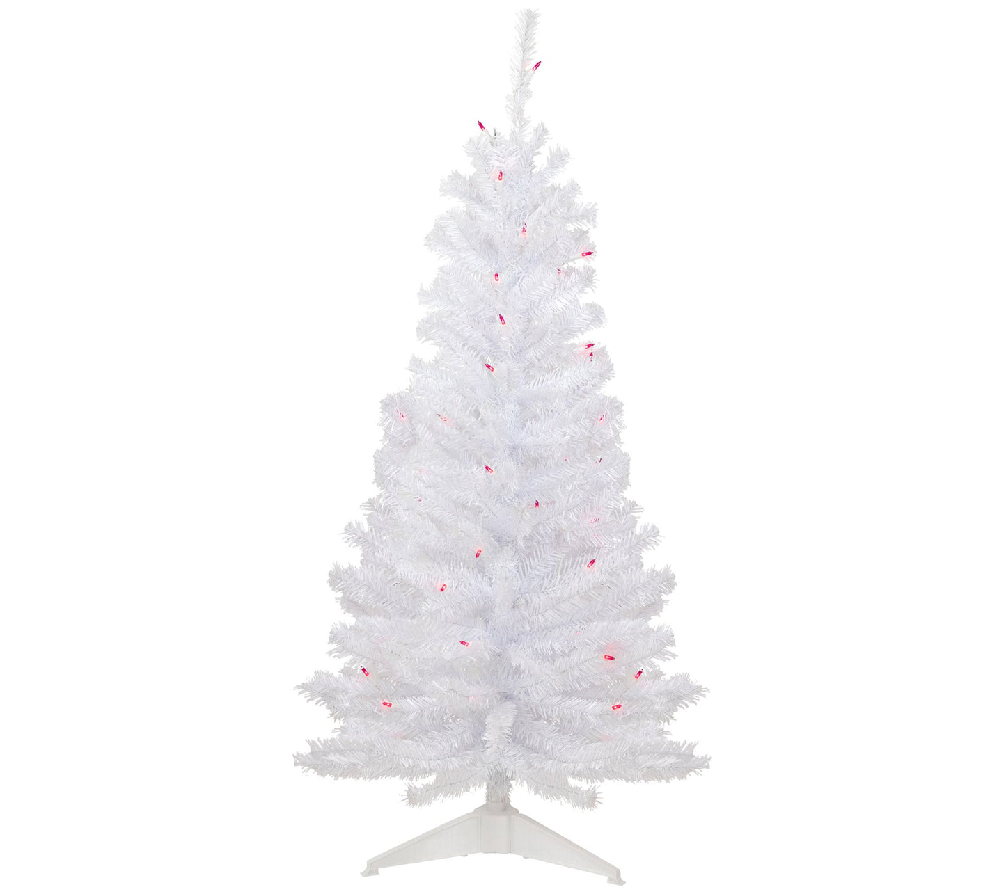 Northlight 4' Woodbury White Pine Slim Tree Pink Lights