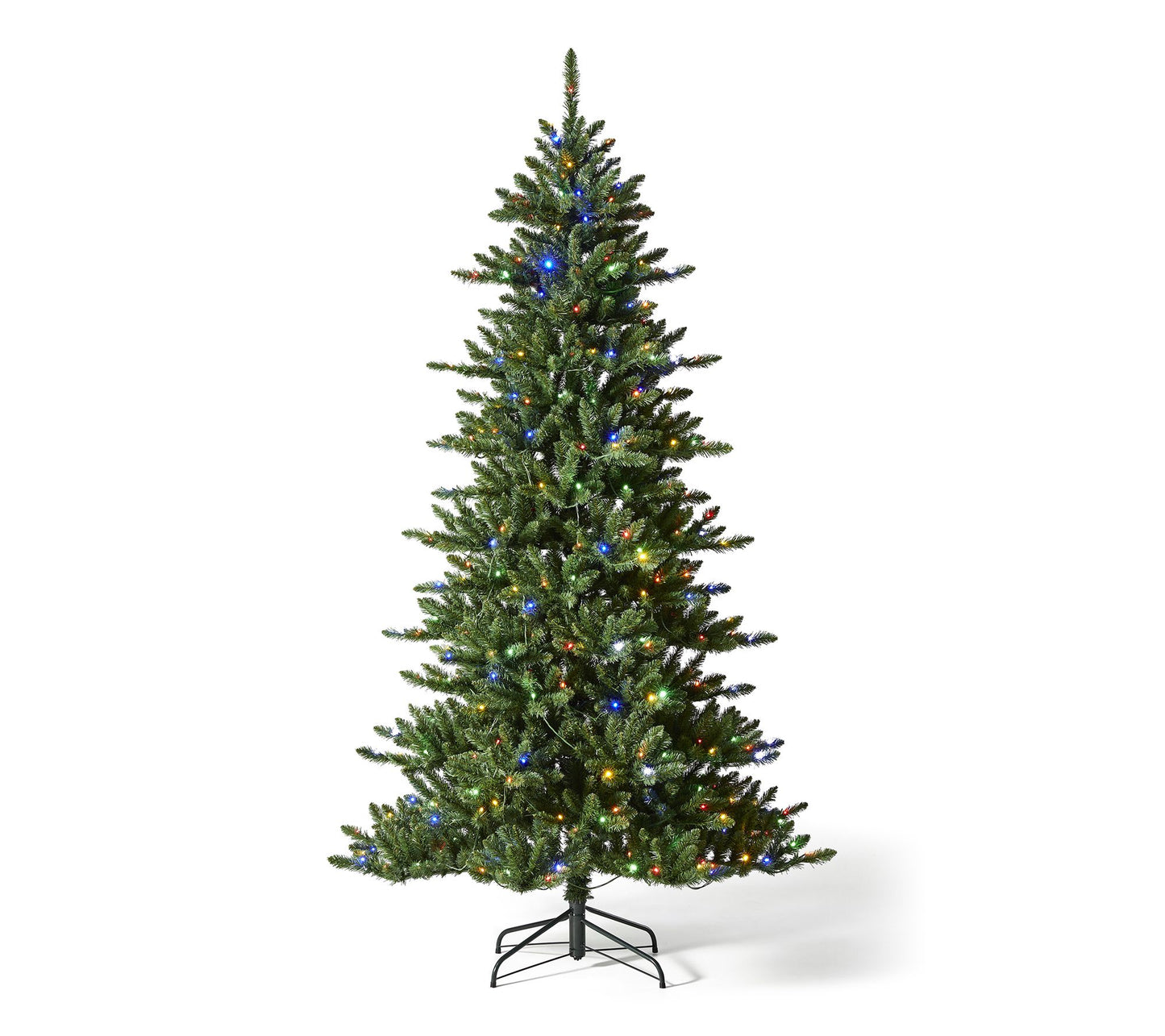 Glitzhome 7.5' Pre-Lit Green Slim Fir Faux Christmas Tree
