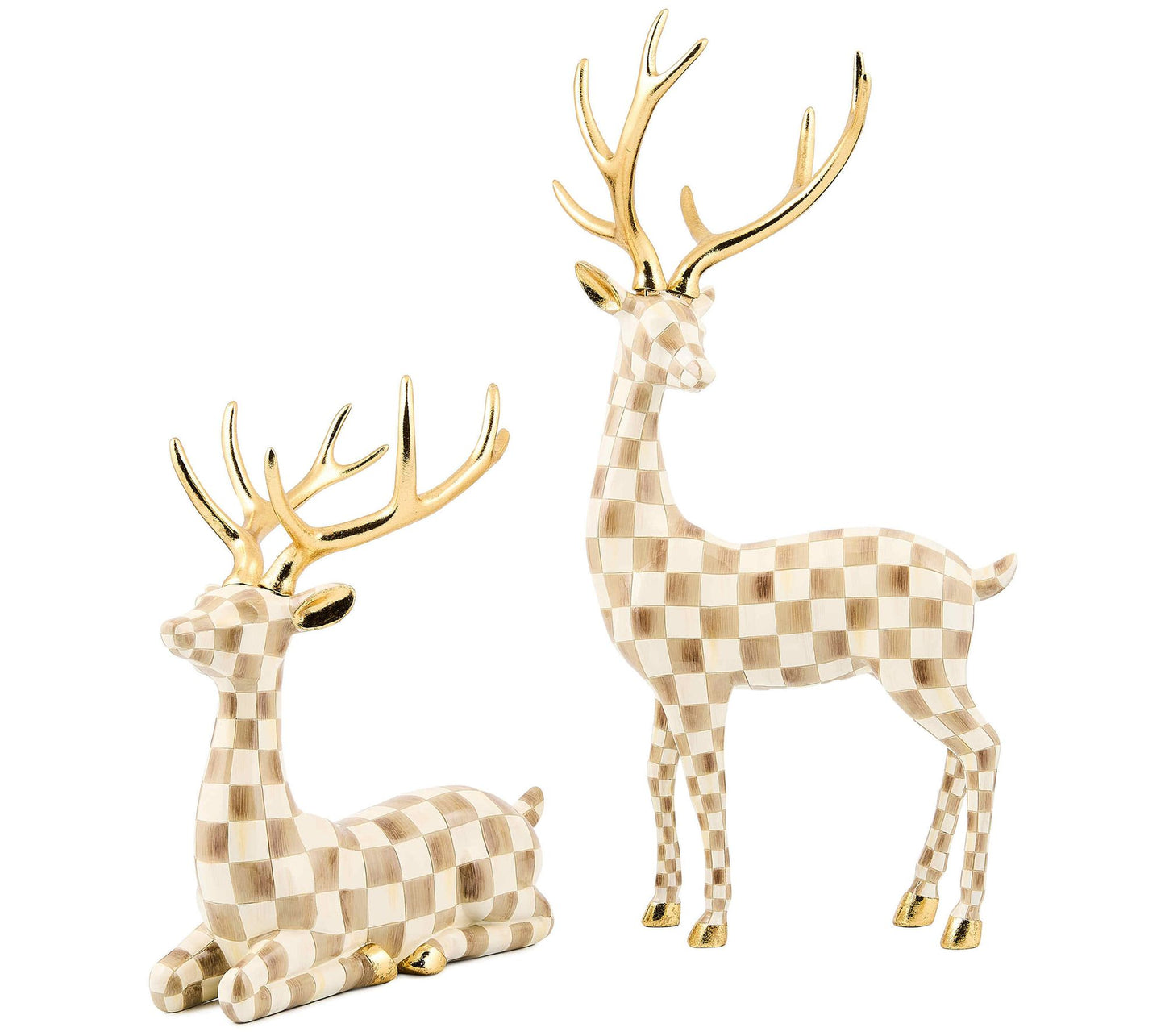 MacKenzie- Childs Set of 2 Check Deer