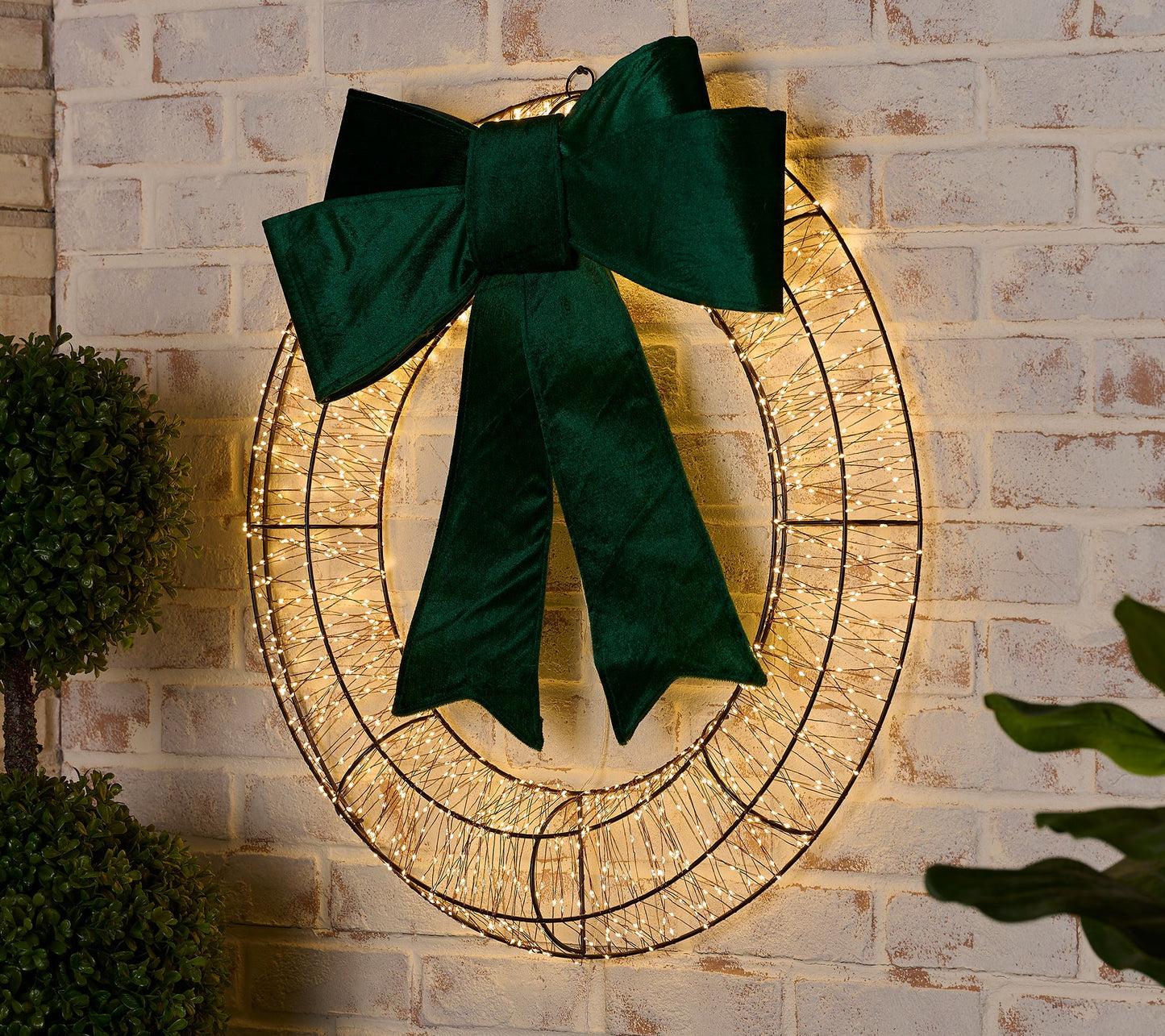 Home Reflections Oversized 28" LED Wreath with Bow