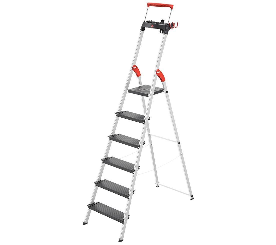 Hailo L100 TopLine 6-Step aluminum safety stepladder