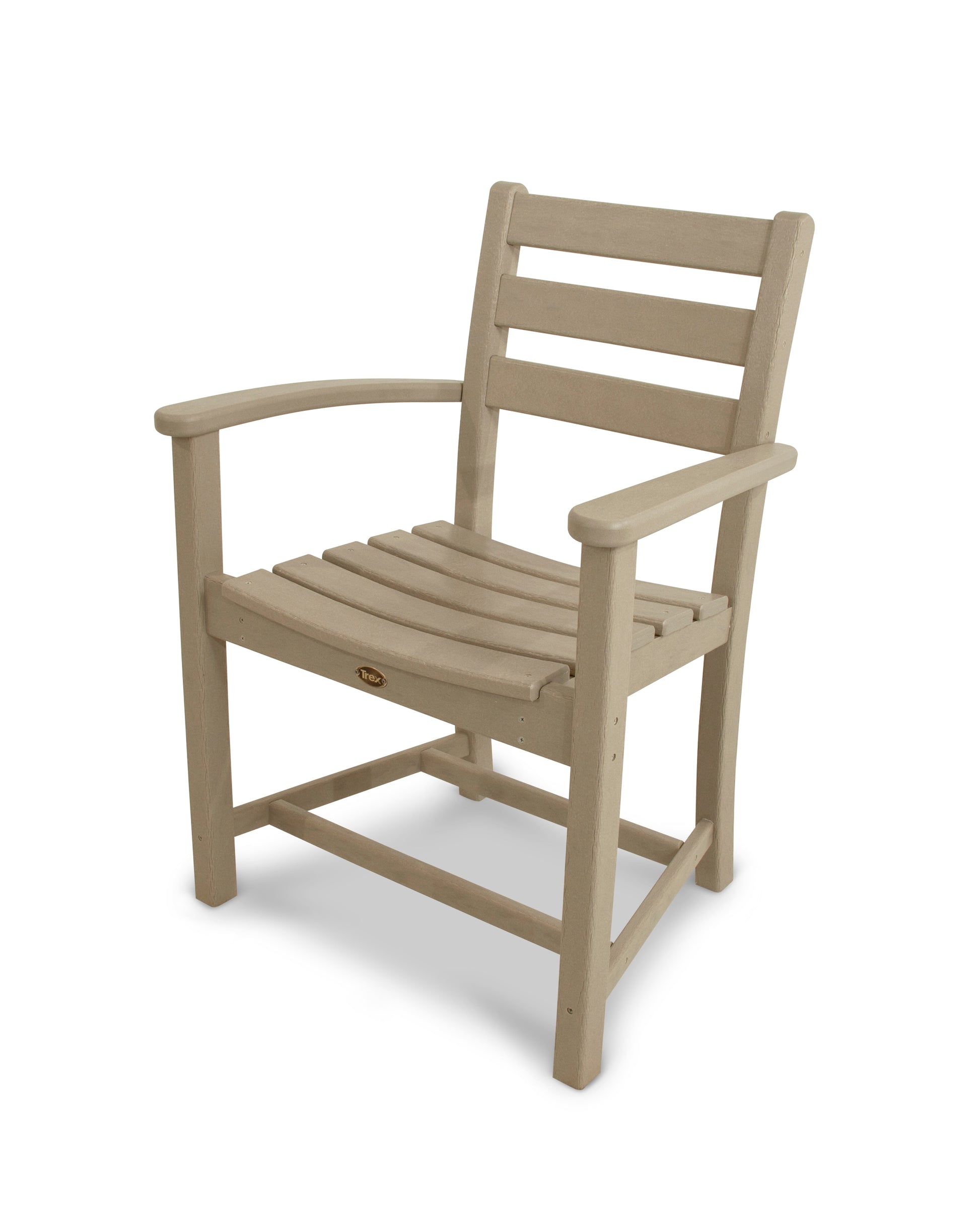 Trex Outdoor Furniture Monterey Bay Sand Castle HDPE Frame Stationary Dining Chair with Slat Seat