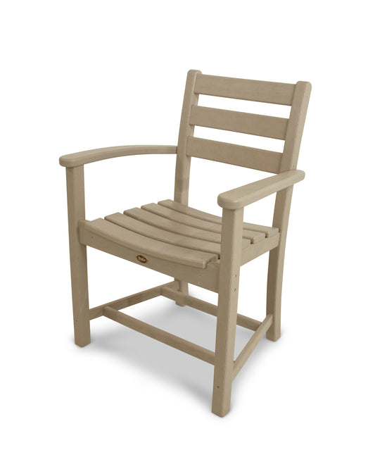 Trex Outdoor Furniture Monterey Bay Sand Castle HDPE Frame Stationary Dining Chair with Slat Seat