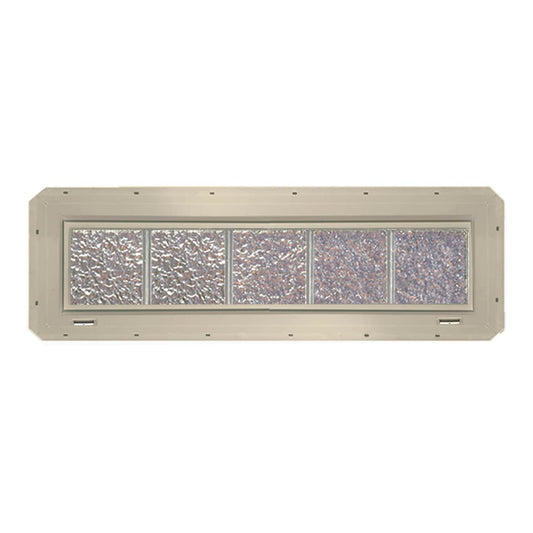 CrystaLok Ice Glass 39-1/4-in x 9-1/4-in Vinyl New construction Glass Block Window