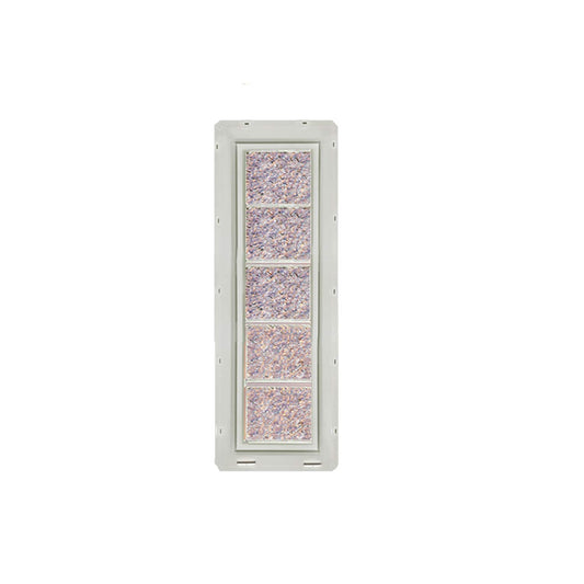 CrystaLok Ice Glass 9-1/4-in x 39-1/4-in Vinyl New construction Glass Block Window