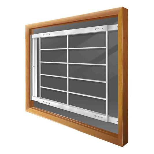 Mr. Goodbar E 42-in x 31-in White Steel Adjustable Window Security Bar S202 E 42-54