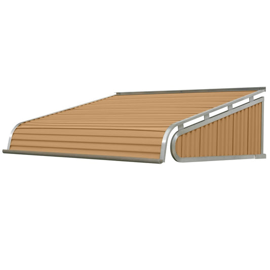 NuImage Awnings 1500 66-Inches Wide x 30-Inches Projection x 13-Inches Height Metal Mocha Tan Solid Fixed Door Awning