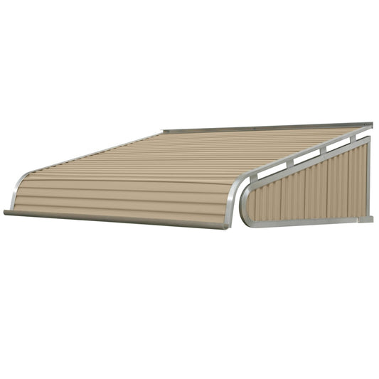 NuImage Awnings 1500 60-Inches Wide x 42-Inches Projection x 16-Inches Height Metal Sandalwood Solid Fixed Door Awning