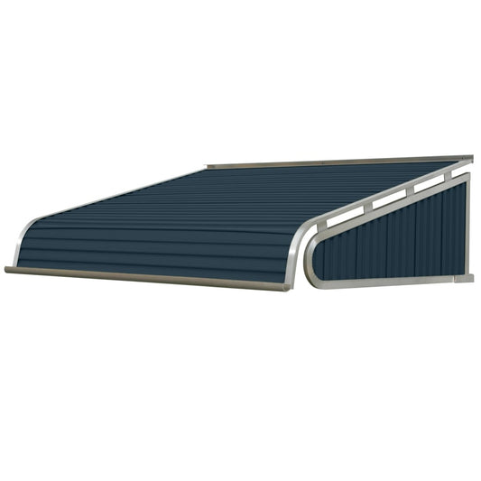 NuImage Awnings 1500 60-Inches Wide x 24-Inches Projection x 12-Inches Height Metal Bedford Blue Solid Fixed Door Awning