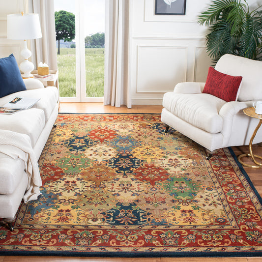 Safavieh Heritage Abaya 10 x 14 (ft) Tufted Wool Multi/Burgundy Rectangular Indoor Floral/Botanical Oriental Area rug