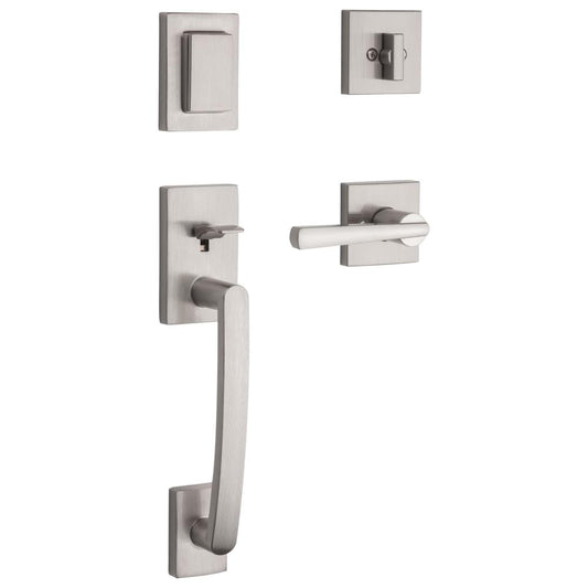 Baldwin Prestige Series Spyglass Satin Nickel Single-Cylinder Deadbolt Keyed Entry Door Handleset with Spyglass Lever and Smartkey 180SPHXSPL 15 SMT