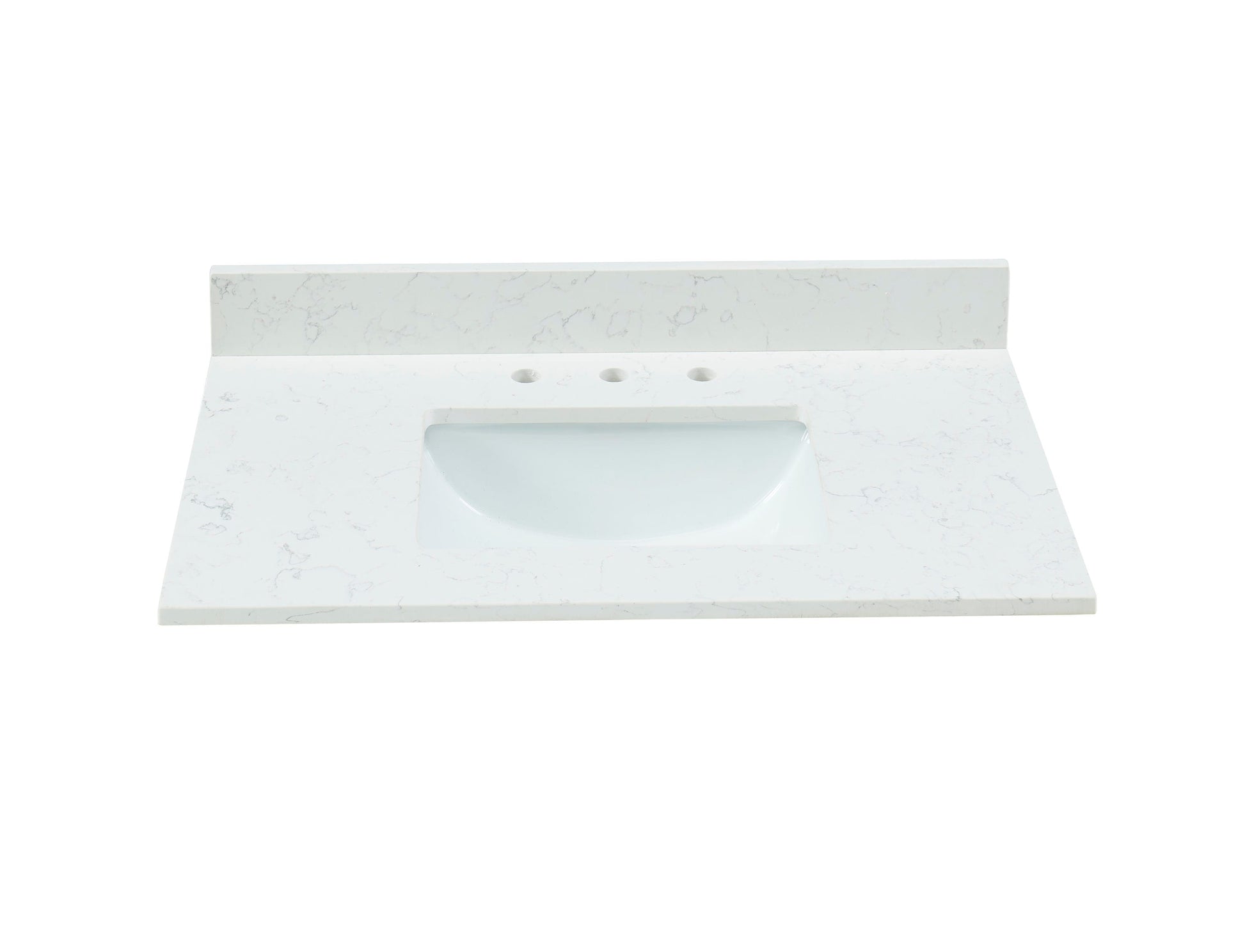 Bestview 37-in x 22-in Carrara White Quartz Undermount Single Sink Widespread Faucet Mount Bathroom Vanity Top