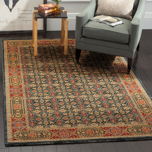 Safavieh Mahal Salina 10 x 14 (ft) Loomed Light Blue/Red Rectangular Indoor Floral/Botanical Oriental Area rug