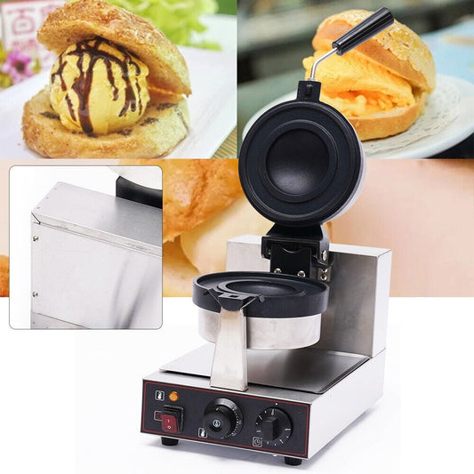Miumaeov 1000W Electric Burger Waffle Maker Machine Commercial Non Stick Panini Hamburger Press Baking Machine