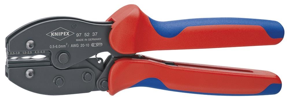 KNIPEX Red Comfort Grip Crimping Pliers 8.55-in Electrical Crimping Pliers for Heat Shrinkable Sleeve Connectors 97 52 37