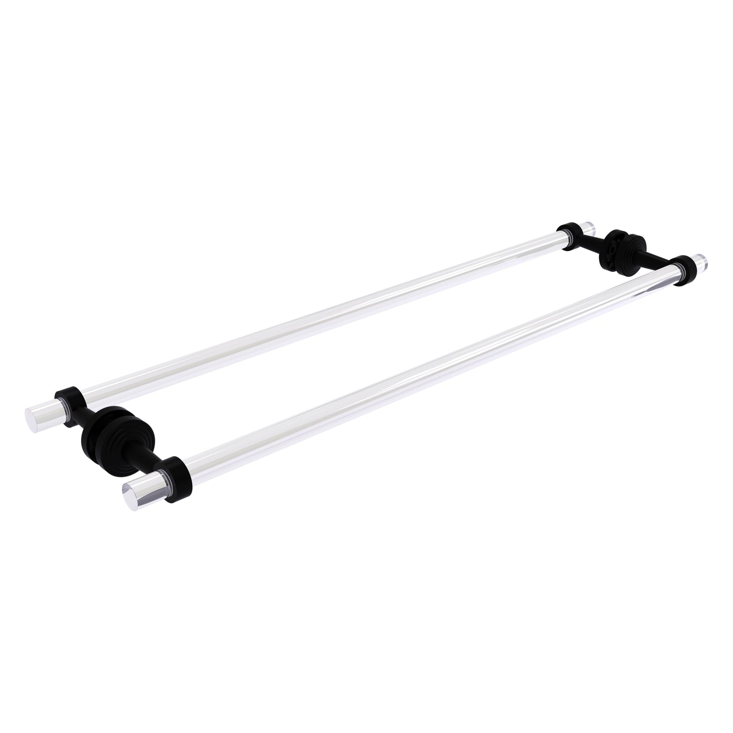 Allied Brass Pacific Beach 30-in double Matte Black Wall mount Double Towel Bar