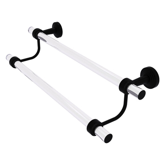 Allied Brass Pacific Beach 24-in double Matte Black Wall mount Double Towel Bar