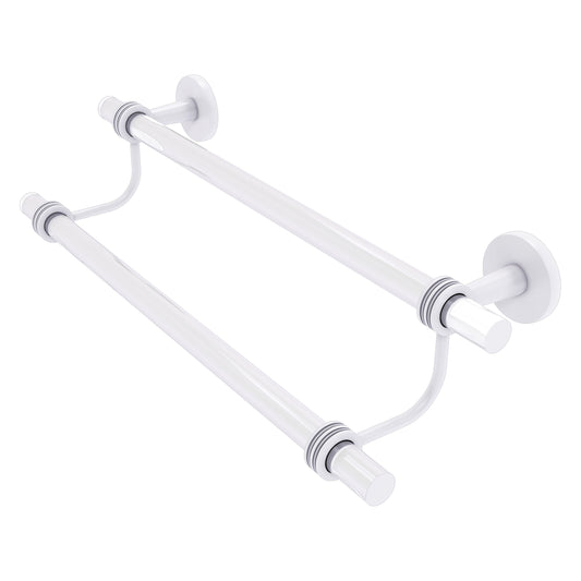 Allied Brass Clearview 24-in double Matte White Wall mount Double Towel Bar