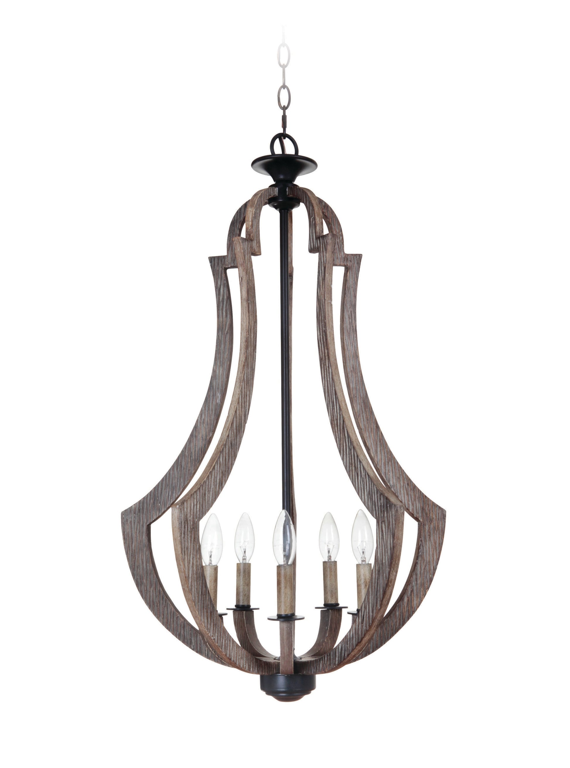 Craftmade Winton 5 -Light Weathered pine Transitional Teardrop Large Hanging Pendant light