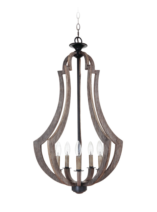 Craftmade Winton 5 -Light Weathered pine Transitional Teardrop Large Hanging Pendant light
