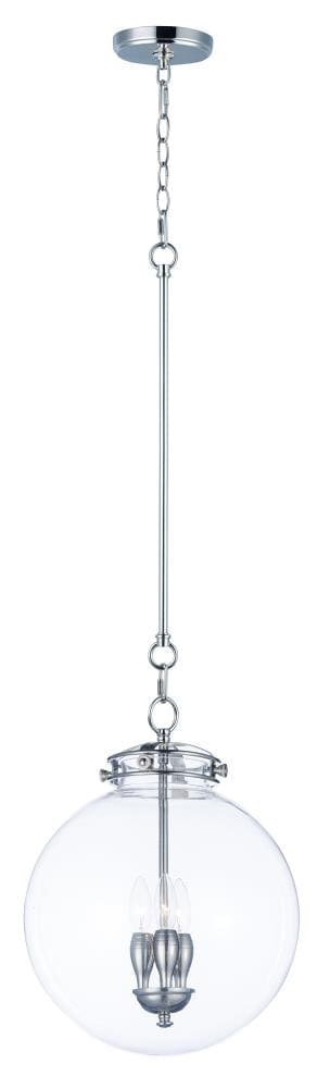 Maxim Lighting Retro 180 -Light Polished Nickel Modern/contemporary Clear glass Globe Medium (10-22 inches) Hanging Pendant light