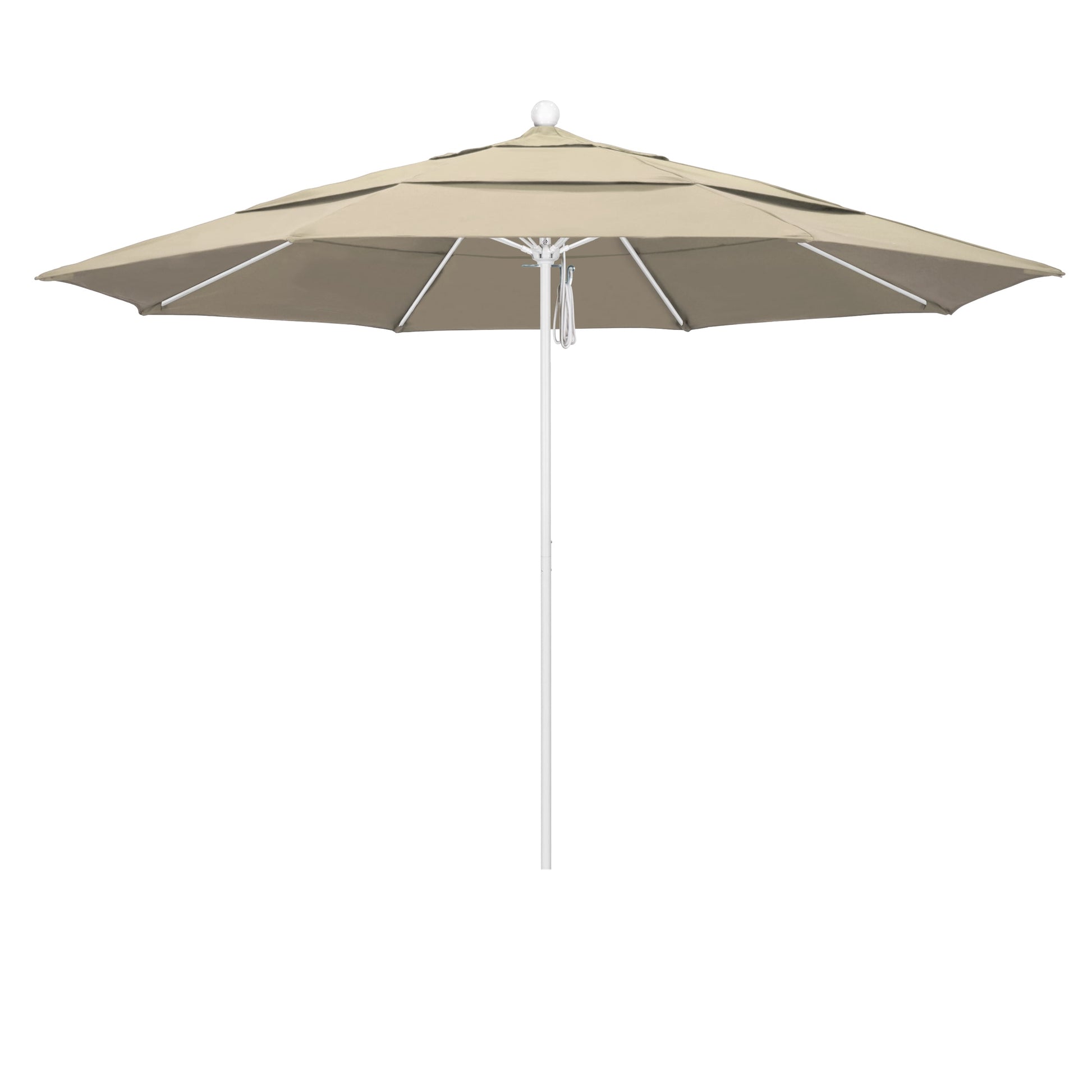 California Umbrella 11-ft Aluminum Beige No-tilt Market Patio Umbrella