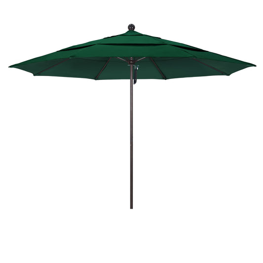 California Umbrella 11-ft Aluminum Green No-tilt Market Patio Umbrella