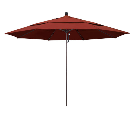 California Umbrella 11-ft Aluminum Red No-tilt Market Patio Umbrella