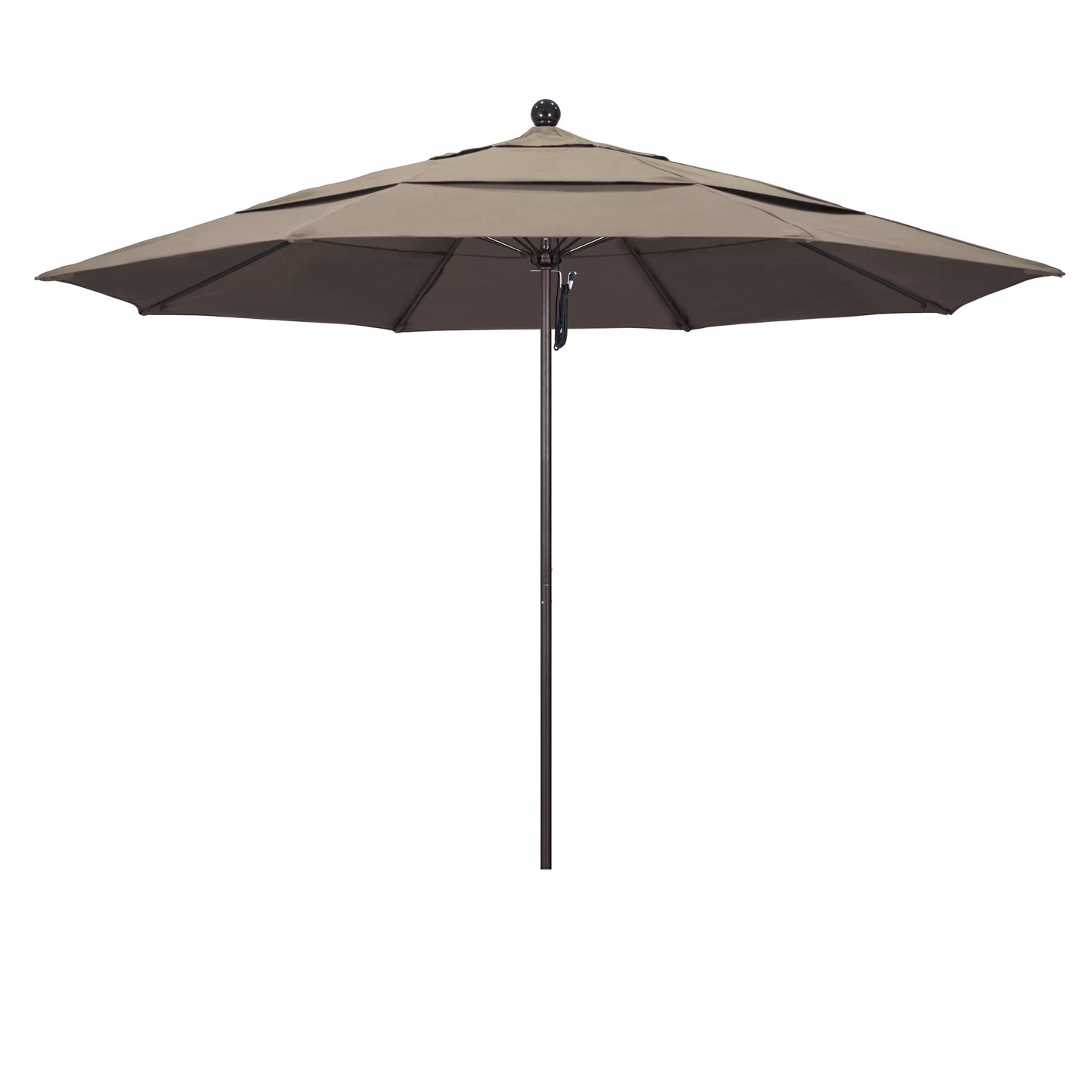 California Umbrella 11-ft Aluminum Brown No-tilt Market Patio Umbrella