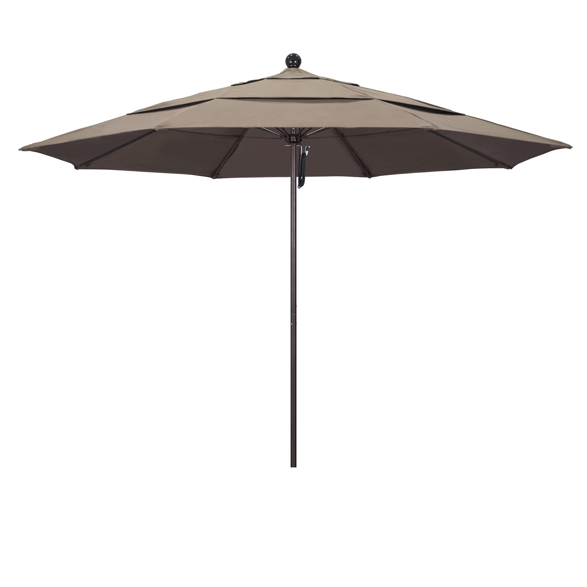 California Umbrella 11-ft Aluminum Brown No-tilt Market Patio Umbrella