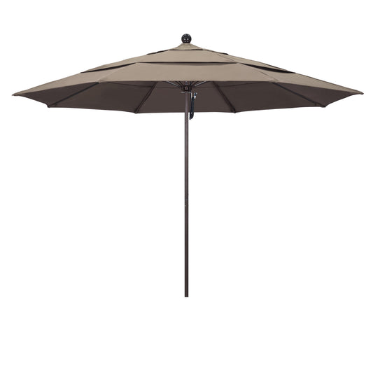 California Umbrella 11-ft Aluminum Brown No-tilt Market Patio Umbrella