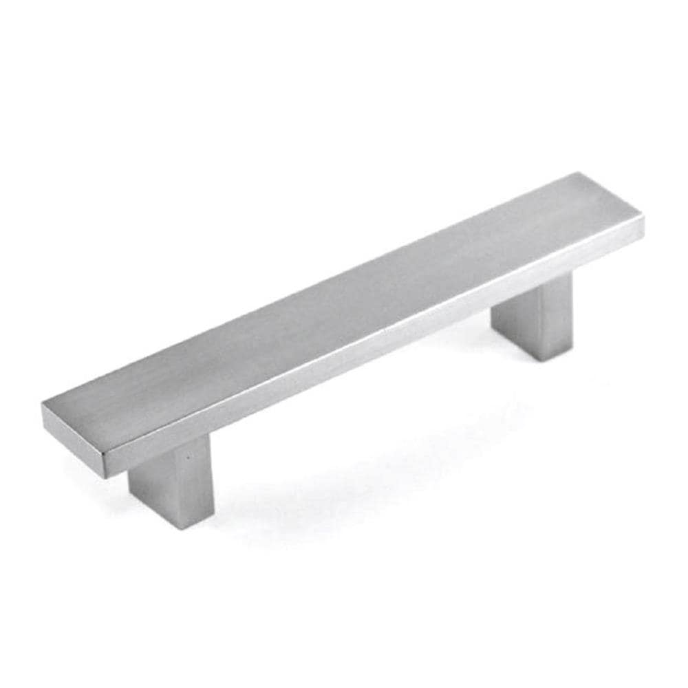 Kingsman Hardware Flat rectangular series 4-in (102Mm) Center to Center Brushed Nickel Rectangular Bar Drawer Pulls (50-Pack) LW6-50
