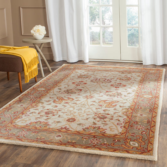 Safavieh Antiquity Dergaz 8 x 11 (ft) Tufted Wool Ivory Rectangular Indoor Floral/Botanical Vintage Area rug