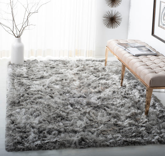 Safavieh Ocean Patras Shag 9 x 12 (ft) Tufted Silver Rectangular Indoor Solid Area rug