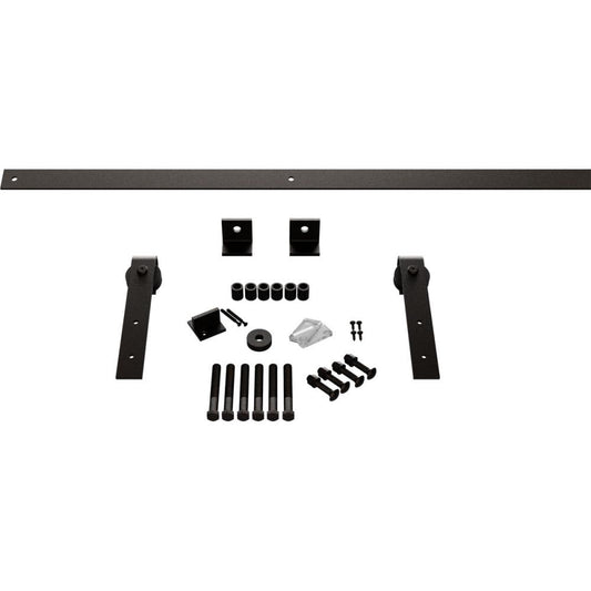 Goldberg Brothers 64-in Arch Bronze Indoor J-strap Single Double Barn door hardware kit
