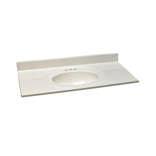 Design House 43-in x 22-in Ivory Swirl Cultured Marble Single Sink 4-in Centerset Faucet Mount Bathroom Vanity Top