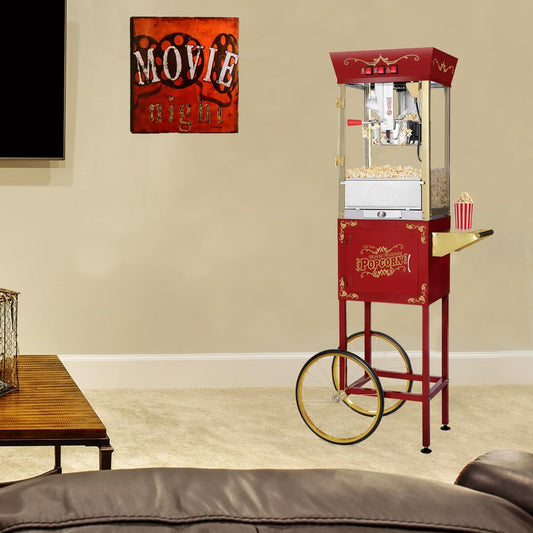 Great Northern Popcorn 1 Cups Red Oil Freestanding Popcorn Machine Cart 837027PPP