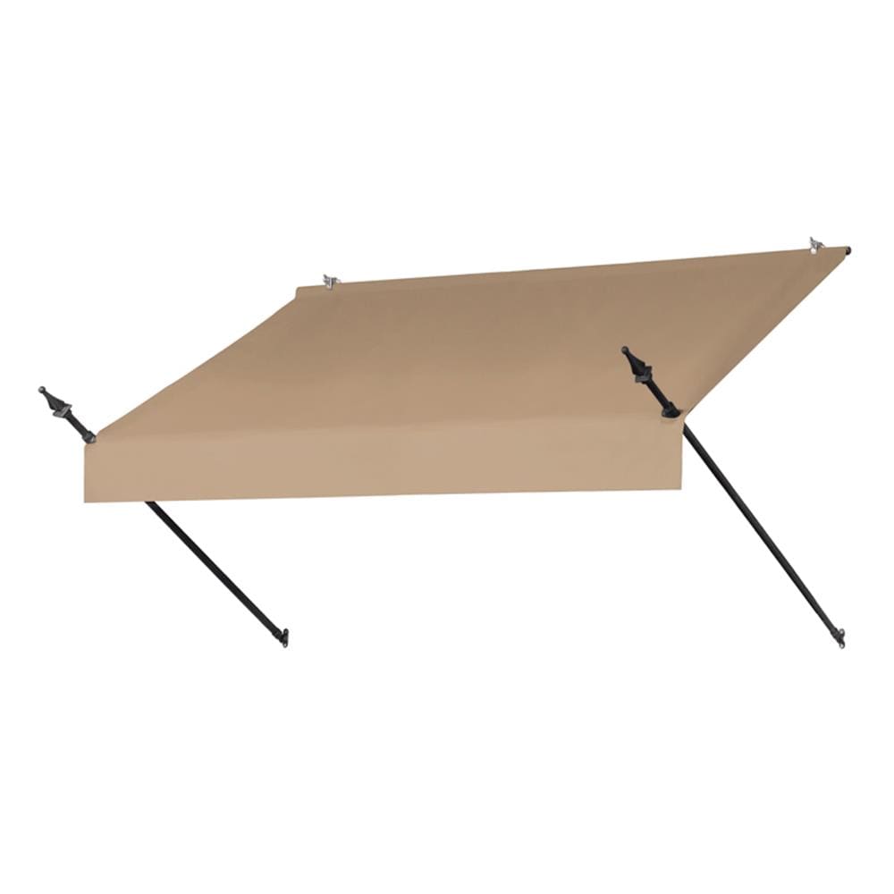Awnings in a Box Designer 74-Inches Wide x 36.5-Inches Projection x 10-Inches Height Fabric Sand/Black Solid Manual Retractable Window/Door Awning