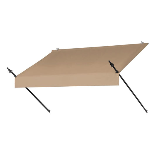 Awnings in a Box Designer 74-Inches Wide x 36.5-Inches Projection x 10-Inches Height Fabric Sand/Black Solid Manual Retractable Window/Door Awning