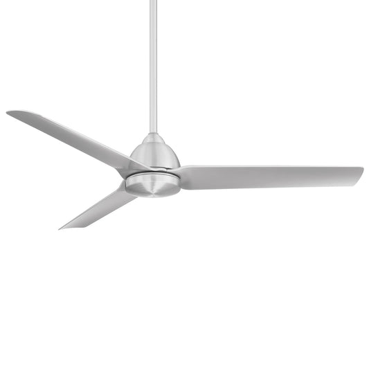 WAC Lighting Mocha 54-in Brushed Aluminum Indoor/Outdoor Smart Ceiling Fan Light Kit Compatible and Remote (3-Blade) F-001-BA