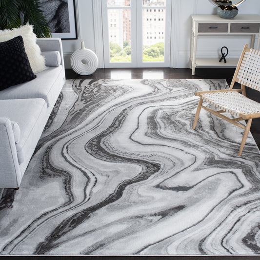 Safavieh Craft Moro 10 x 14 (ft) Loomed Gray/Silver Rectangular Indoor Geode Area rug