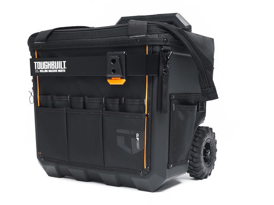 TOUGHBUILT Massive Mouth Hard Bottom XL Black Polyester 18-in Zippered Rolling Tool Bag TBL-CT-61-18