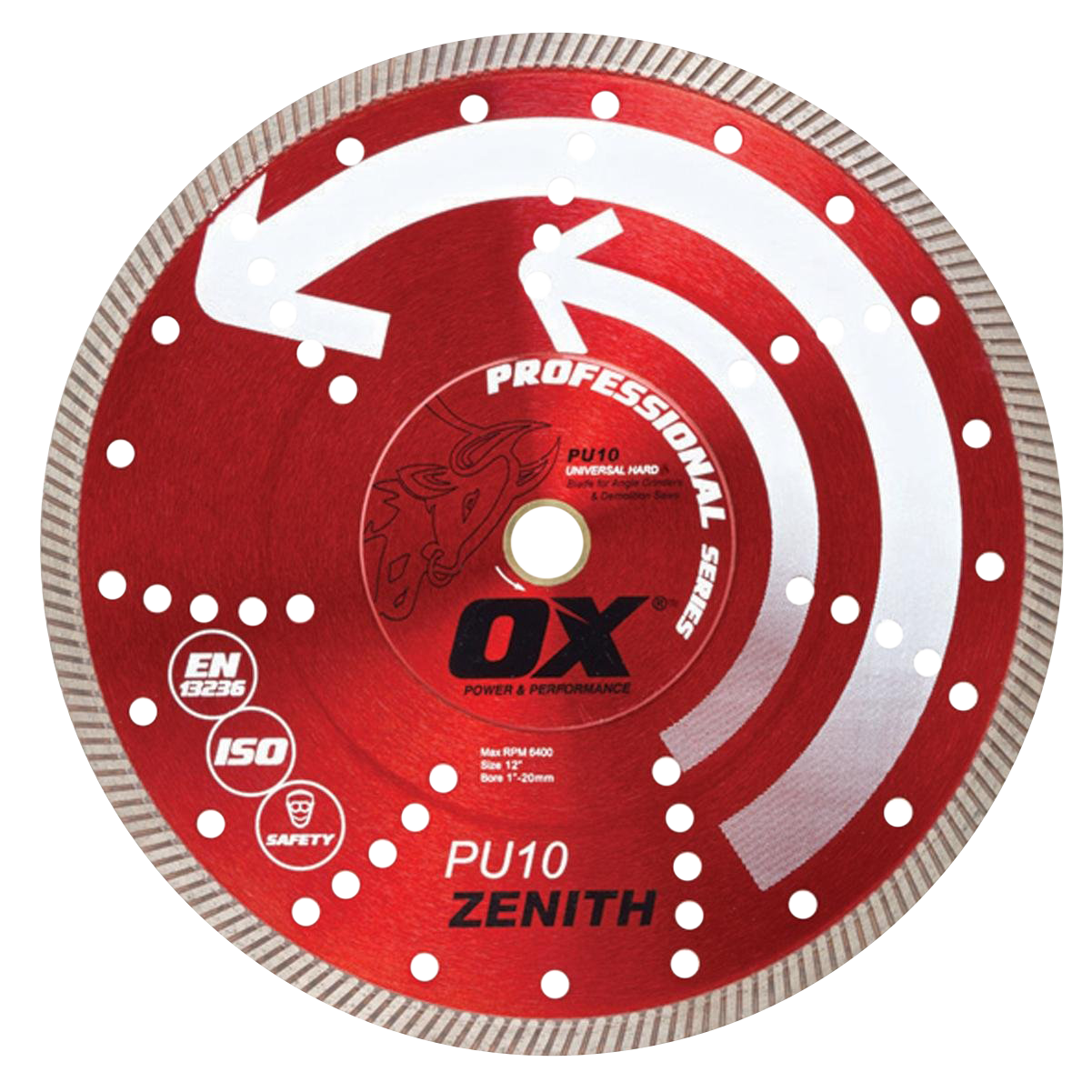 OX Tools Pro 12-in Wet/Dry Continuous Rim Diamond Saw Blade OX-PU10-12