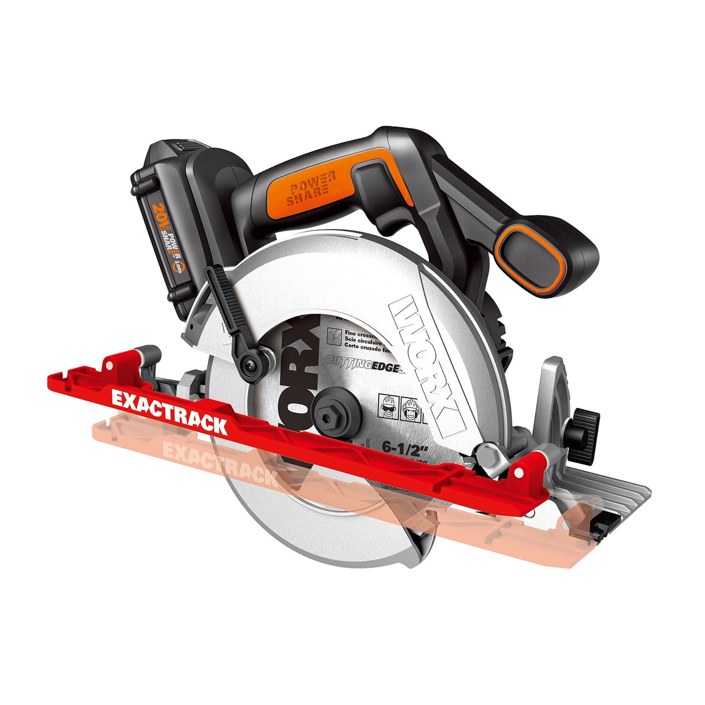 WORX 20-volt Max 6-1/2-in Cordless Circular Saw (1-Battery & Charger Included) WX530L